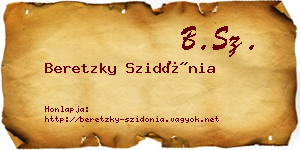 Beretzky Szidónia névjegykártya